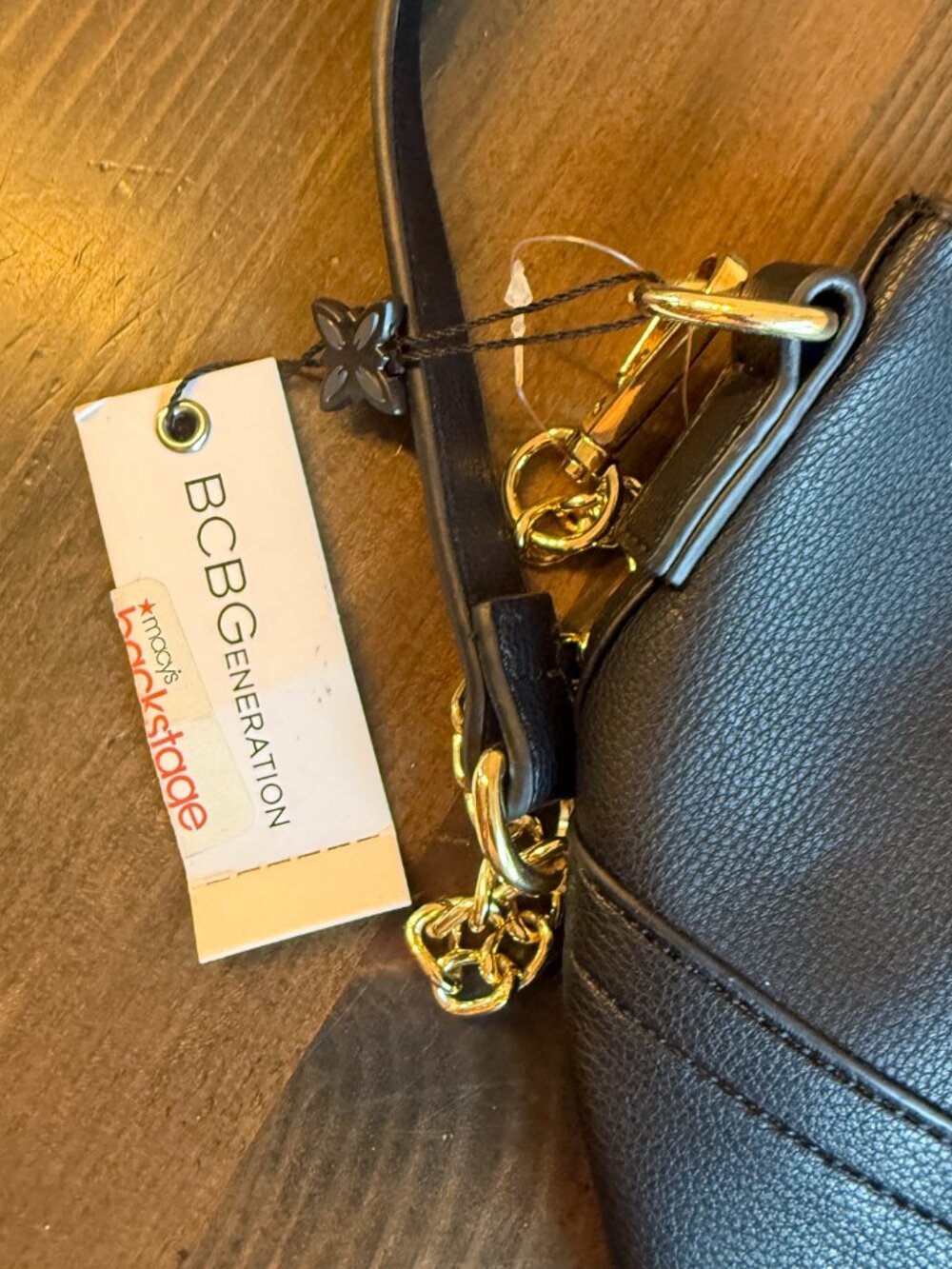 BCBGeneration Bucket Purse Black Knotted top Closure Shoulder Bag NWT - Picture 6 of 9